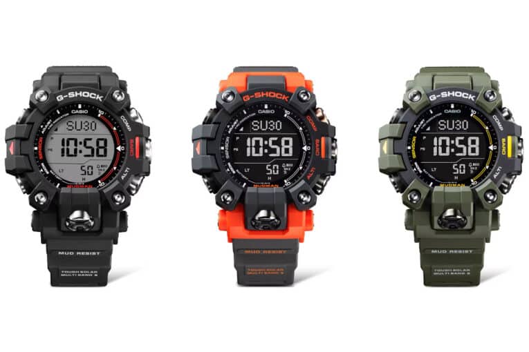 G-Shock Mudman GW-9500 has a Pro Trek-style duplex LCD display, Triple Sensor, Solar, Radio Timekeeping