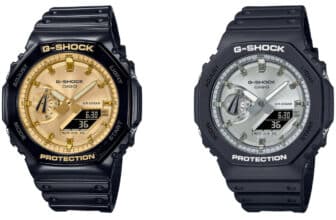 G-Shock GA-2100GB-1A and GA-2100SB-1A: Black and Gold, Black and Silver