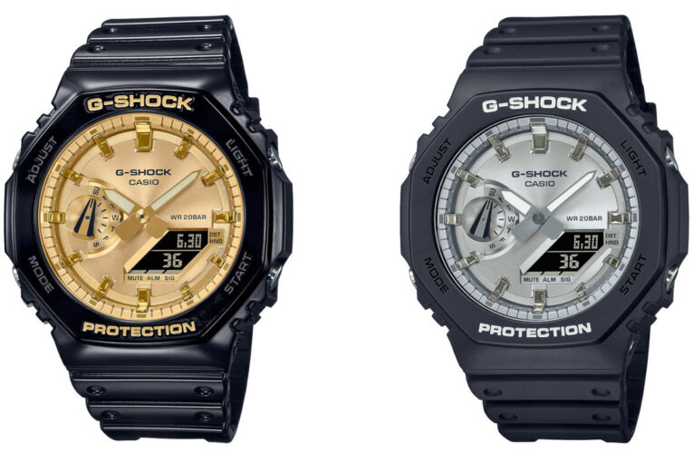 G-Shock GA-2100GB-1A and GA-2100SB-1A: Black and Gold, Black and Silver