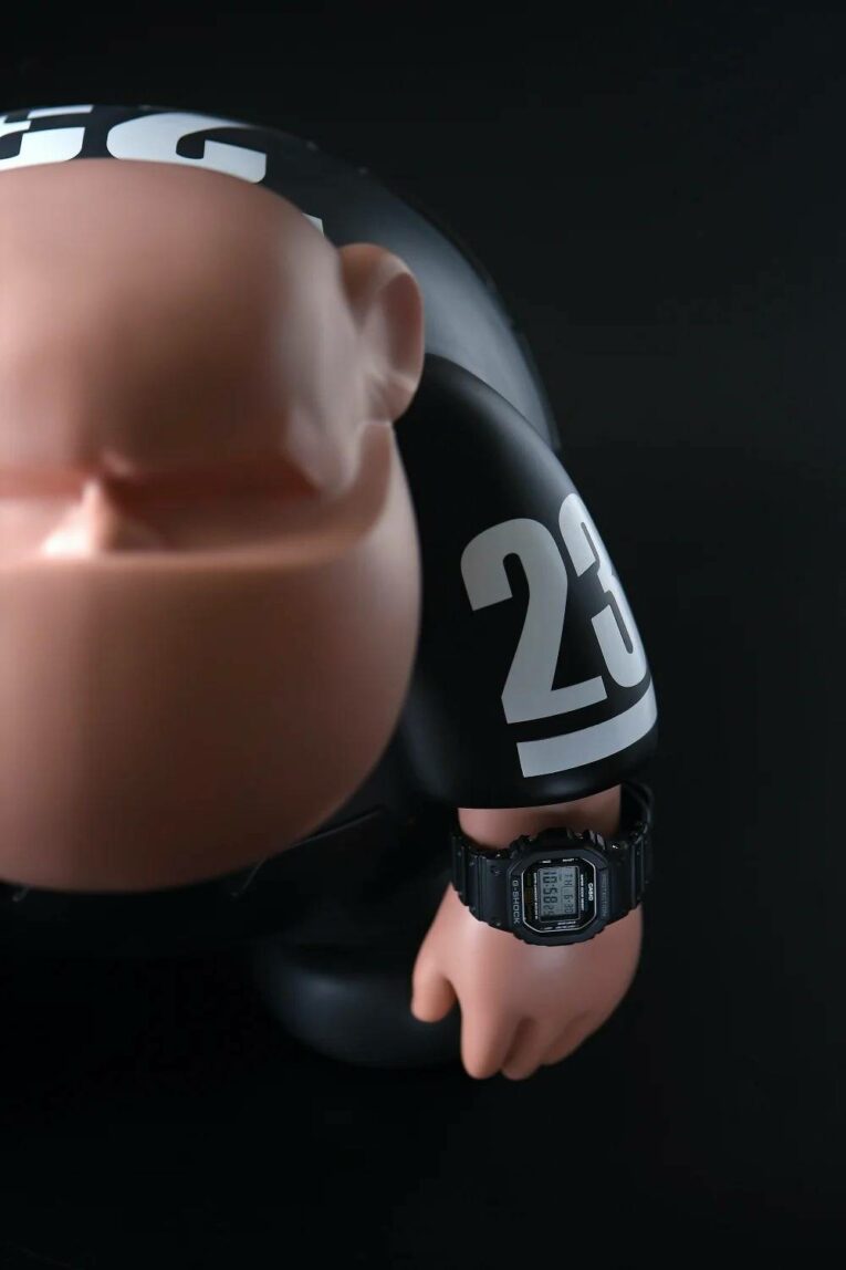 G-Shock x 4A Like Black 'Heroic Kogiant' wearing DW-5600E-1V watch