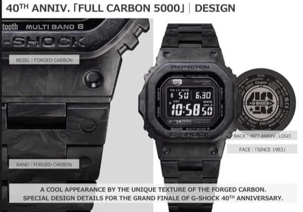 G shock best sale square carbon fiber