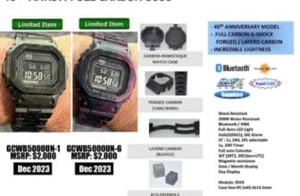 G-Shock GCW-B5000: GCW-B5000UN-1 and GCW-B5000UN-6