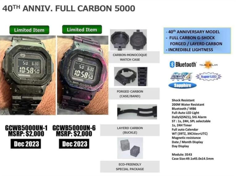 G-Shock GCW-B5000: GCW-B5000UN-1 and  GCW-B5000UN-6