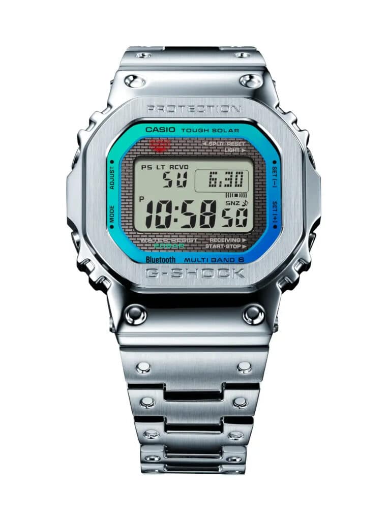 G-Shock GMW-B5000PC-1: Silver with Blue and Green Gradated Face