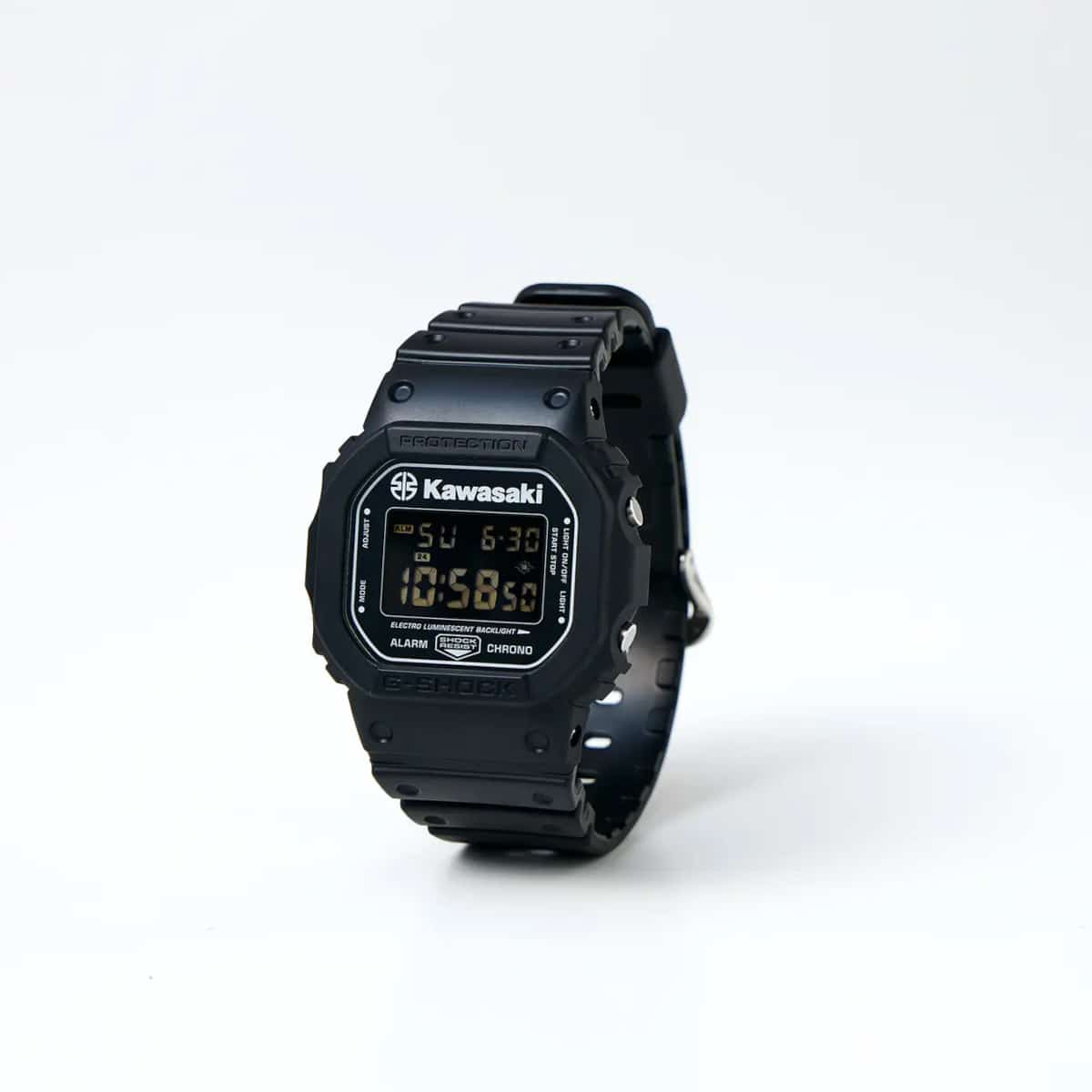 Kawasaki x G-Shock DW-5600' collaboration features the River Mark logo