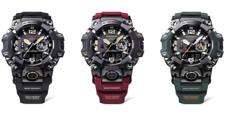 G-Shock Mudmaster GWG-B1000: Black GWG-B1000-1A, Red GWG-B1000-1A4, Green GWG-B1000-3A