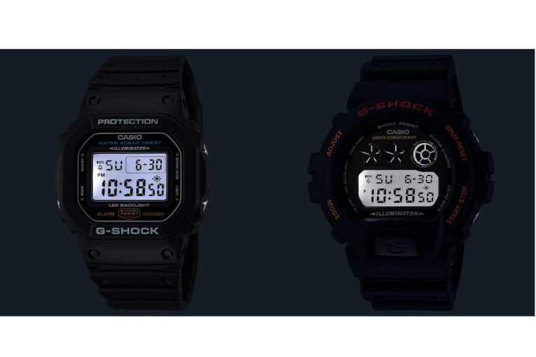 G-Shock DW-5600UE-1 and DW-6900UB-9 with LED Backlight