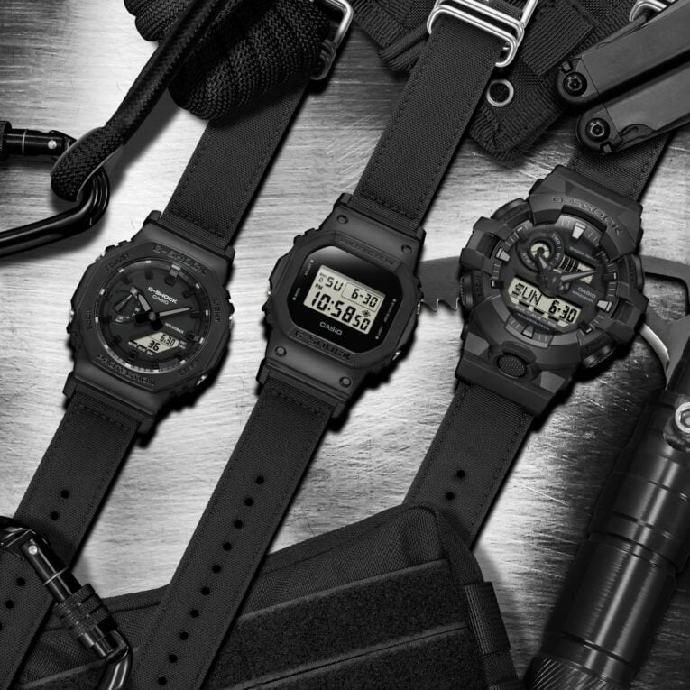 G-Shock Utility Black Series with Cordura Eco Bands and Positive LCD Displays