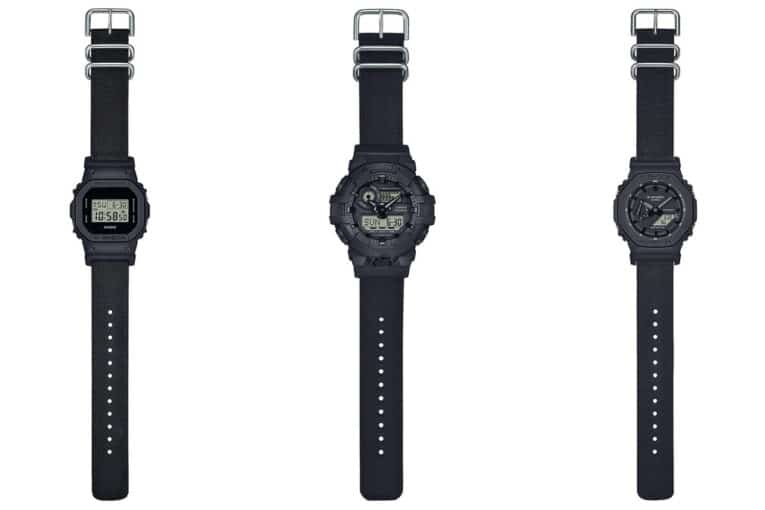 G-Shock Utility Black Series with Cordura Eco Band and Positive LCD Display: DW-5600BCE-1, GA-700BCE-1A, GA-2100BCE-1A