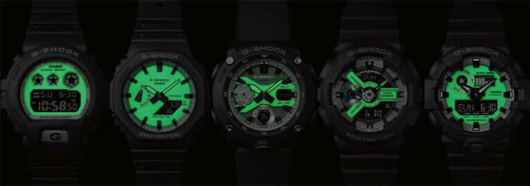 G-Shock Hidden Glow HD Series with Glow-In-The-Dark Faces