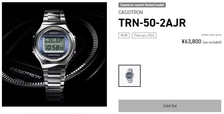 Casiotron TRN-50 sold out in Japan