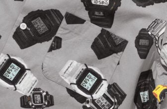 G-Pattern Print Shirt features images of classic G-Shock watches