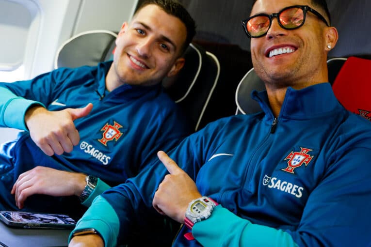 Cristiano Ronaldo wearing custom G-Shock DW-6900 watch