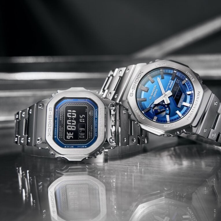 G-Shock GM-B2100AD-2A and GMW-B5000D-2 with Blue Dial