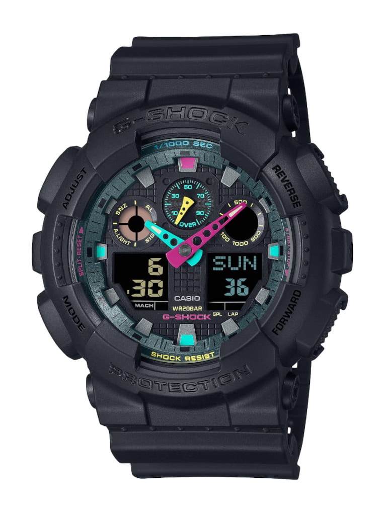 G-Shock Multi-Fluorescent Accents Series with four analog-digital G-Shock Multi-Fluorescent Accents Series with four analog-digital