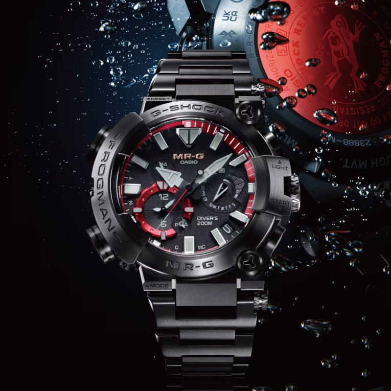 Black and Red G-Shock MR-G Frogman MRG-BF1000B-1A Diving Watch