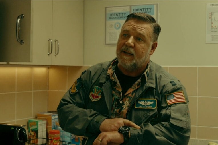 Russell Crowe wears G-Shock MR-G watch in 'Land of Bad'