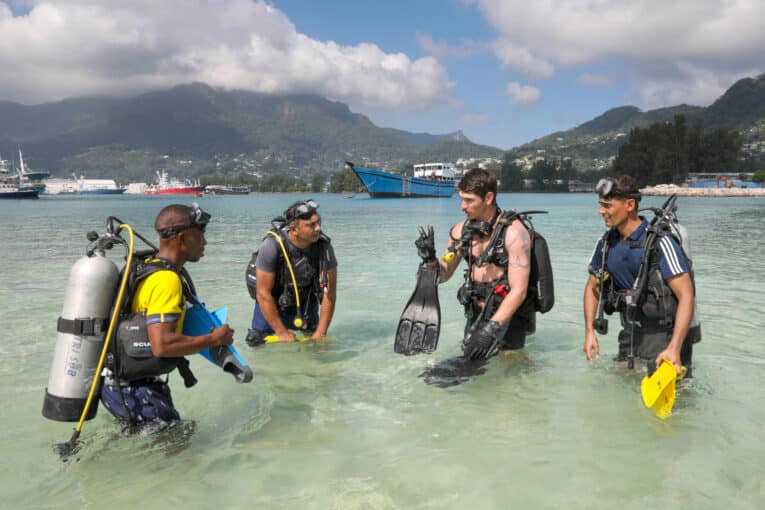 Navy diver and Explosive Ordnance Disposal Technician wears G-Shock DW6900 during training