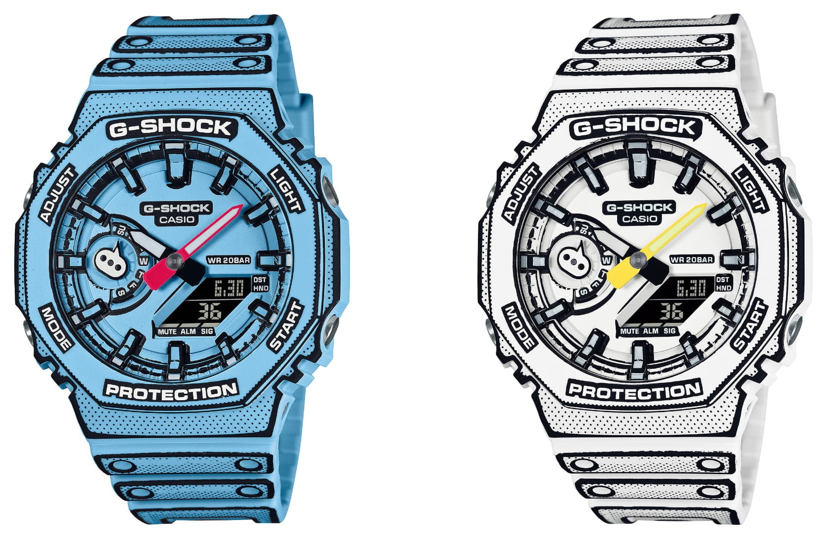 G-Shock GA-2100MNG is a Japanese manga-inspired watch series with an illustrated hand-drawn style