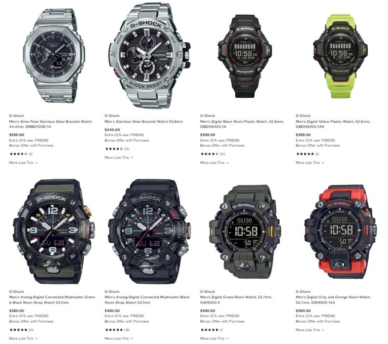 Get 25% off G-Shock and Casio watches at Macy's Friends & Family Spring 2024 promotion