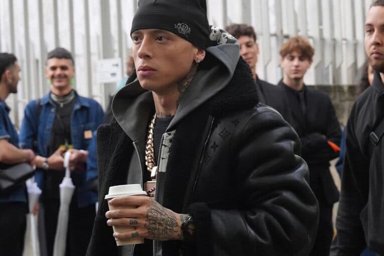 Central Cee wearing Casio G-Shock DW-6900 at Paris Fashion Week