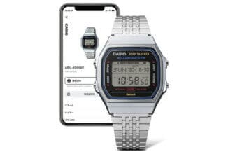 Casio ABL-100 Retro Metallic Digital Watch with Bluetooth and Step Tracker
