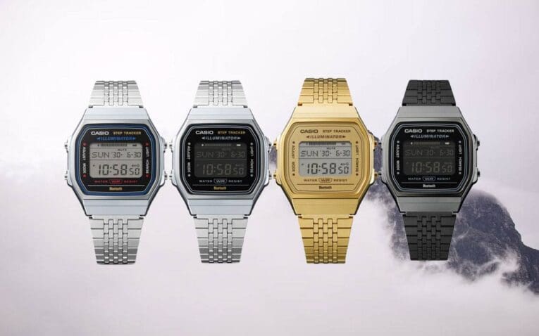 Casio ABL-100WE Four Models, Silver, Gold, Silver and Black with Inverted LCD Displays