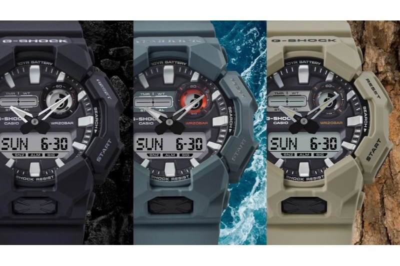 G-Shock GA-010 and GD-010: 'New Rugged Basic' Analog-Digital