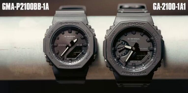G-Shock GMA-P2100BB-1A Versus GA-2100-1A1