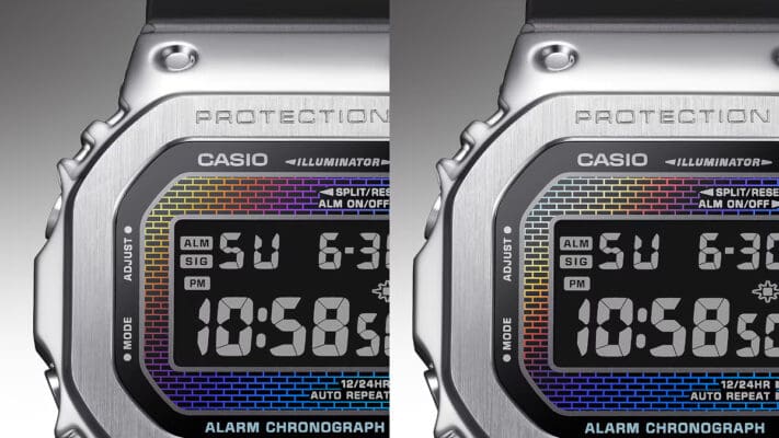 G-Shock Rainbow Brick Wall Unique Gradient Rainbow Hue on 5600 Models
