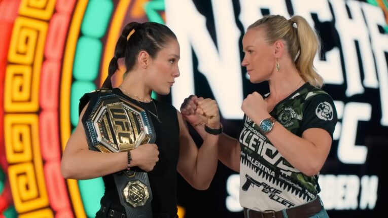 Alexa Grasso wearing G-Shock watch in UFC 306 Countdown standoff
