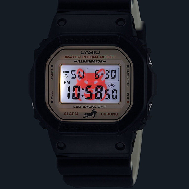 G-Shock DW-5600SHB-1 LED Backlight Shiba Inu