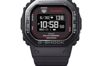 G-Shock DW-H5600MB-1A4 with Laser Engraved Button Labels on Stainless Steel Bezel