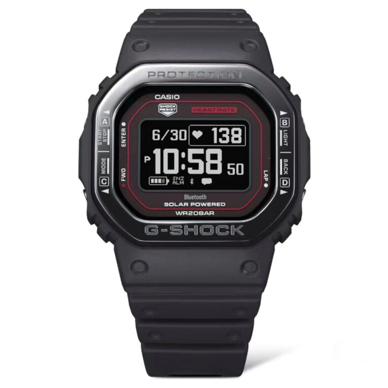 G-Shock DW-H5600MB-1A4 with Laser Engraved Button Labels on Stainless Steel Bezel