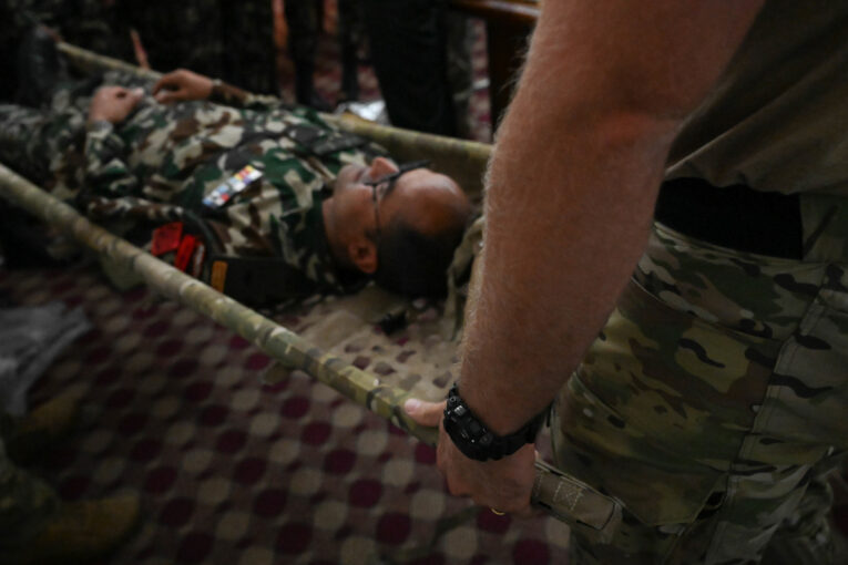 Naval special warfare operator wearing G-Shock DW9052 during evacuation training