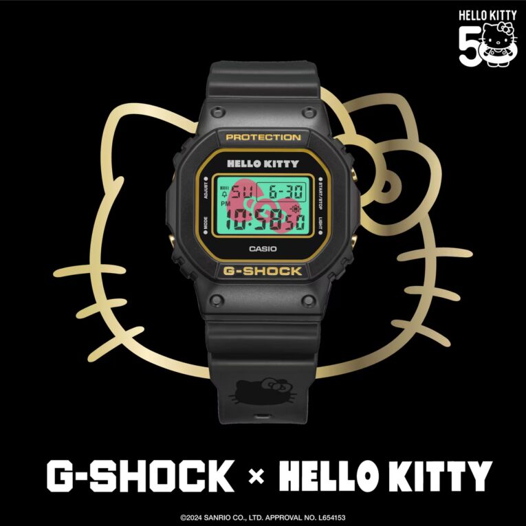 HELLO KITTY X G-SHOCK DW-5600KT24-1 COLLABORATION FOR HELLO KITTY 50TH ANNIVERSARY