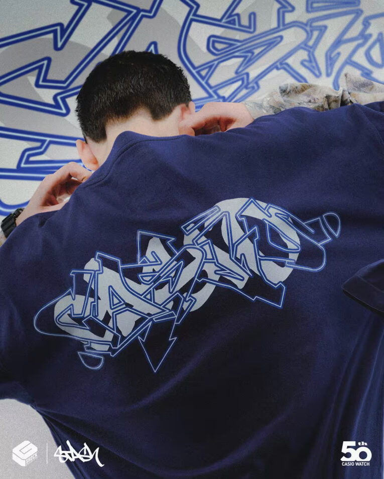 G-Shock Products Stash x Casio Logo Collection Navy Shirt Back