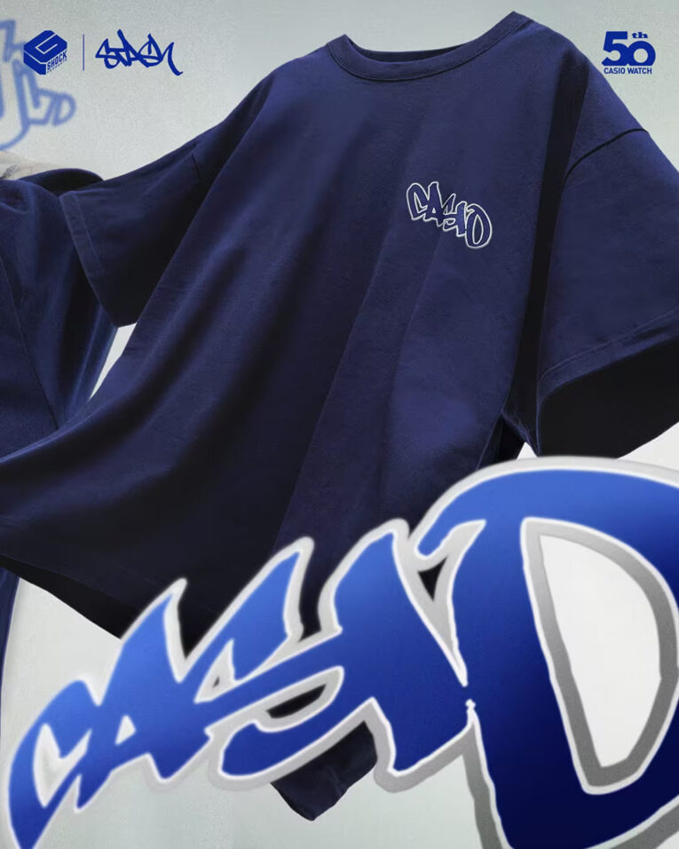 G-Shock Products Stash x Casio Logo Collection Navy Shirt Front