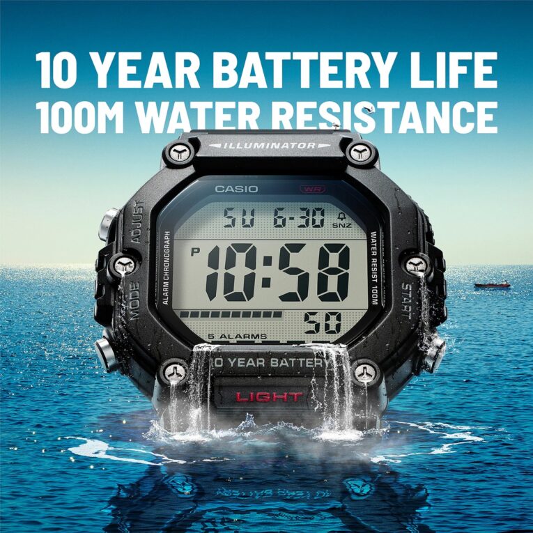 Casio AE-1600 Series with 10-Year Battery Life and 100-Meter Water Resistance