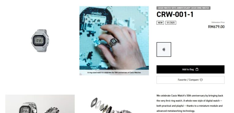 Casio CRW-001-1 Ring Watch for sale in Malaysia