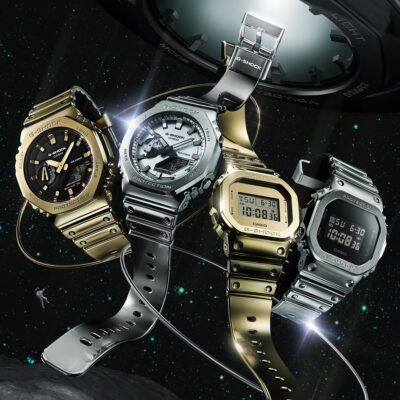 G-Shock Fine Metallic Series with Tough Silicone Band: GM-5600YM-8, GM-5600YMG-9, GM-2100YM-8A, GM-2100YMG-9A