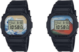 These G-Shock watches feature artwork from Hokusai's 'Thirty-six Views of Mount Fuji': DW-5600KHK24-1 and DW-5600KHG24-1