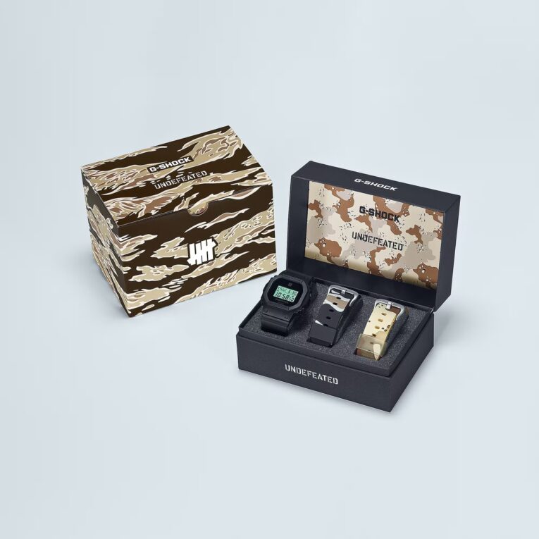 Undefeated x G-Shock DWE5600UD-1 Box Set with Three Bands