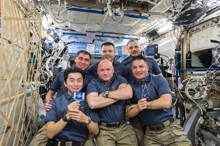 Kimiya Yui wearing G-Shock G-700 watch on ISS during NASA Expedition 44/45