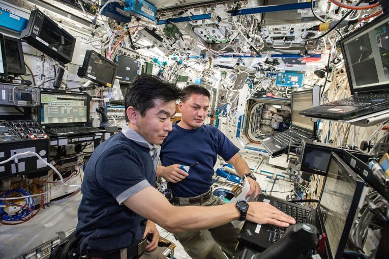 Kimiya Yui wearing G-Shock watch on ISS