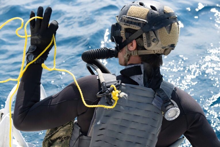 U.S. Navy SEAL diver wearing G-Shock DW-9052