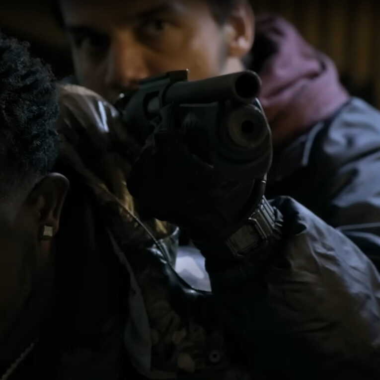Wagner Moura wearing G-Shock GWM5610-1 watch in Dope Thief