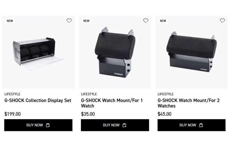 Casio America is now selling the G-Shock Collection Display Set, mounts, and stands