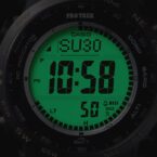 Pro Trek PRW-35LD and PRW-35TLD Phosphorescent Glow-In-The-Dark Digital LCD Display
