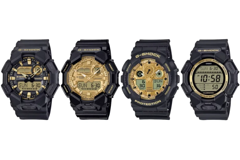 Big Case Black and Gold G-Shock Watches: GA-010GB-1A9, GA-010GGB-1A9, GA-100GGB-1A9, GD-010GB-1A9